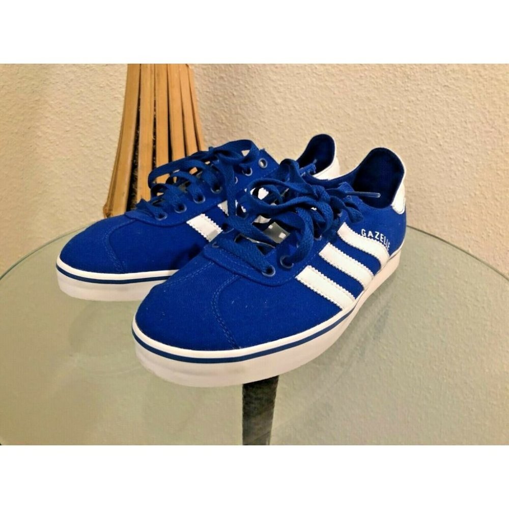 Adidas Gazelle Men's Low Cut Shoes Blue White 7.5